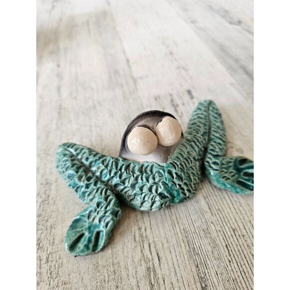 S Harris toad frog funny unique ceramic artist signed décor - Picture 3 of 7